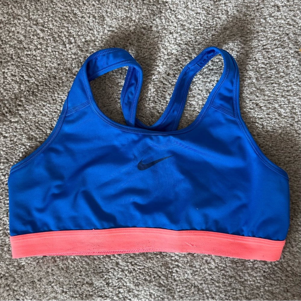 Nike Women's Blue and Pink Sports Bra